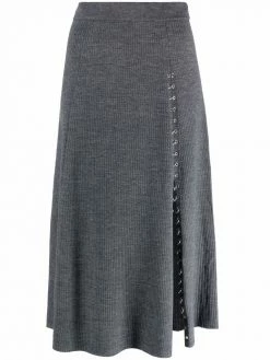 Maje front-slit midi skirt