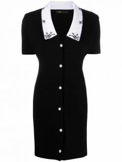 Maje scallop-collar cotton dress