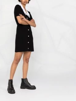 Maje scallop-collar cotton dress