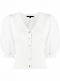Maje broderie-anglaise knitted cardigan