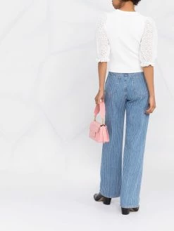 Maje broderie-anglaise knitted cardigan