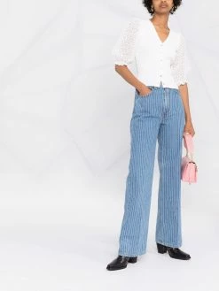 Maje broderie-anglaise knitted cardigan