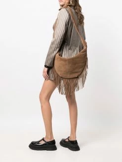 Maje fringed suede knot-detail bag