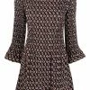 Maje long-sleeve monogram-print dress
