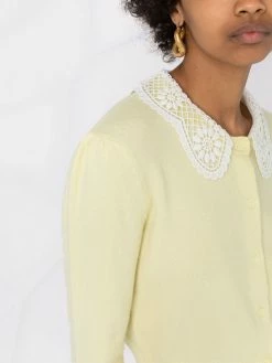 Maje lace-collar cardigan