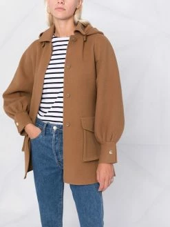 Maje belted single-breasted coat
