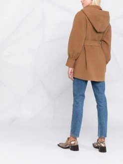Maje belted single-breasted coat