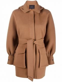 Maje belted single-breasted coat