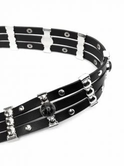 Maje stud-embellished leather belt