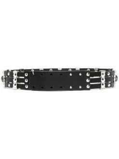Maje stud-embellished leather belt