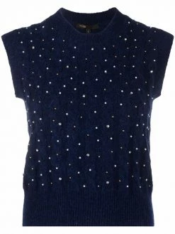 Maje crystal-embellished knitted vest