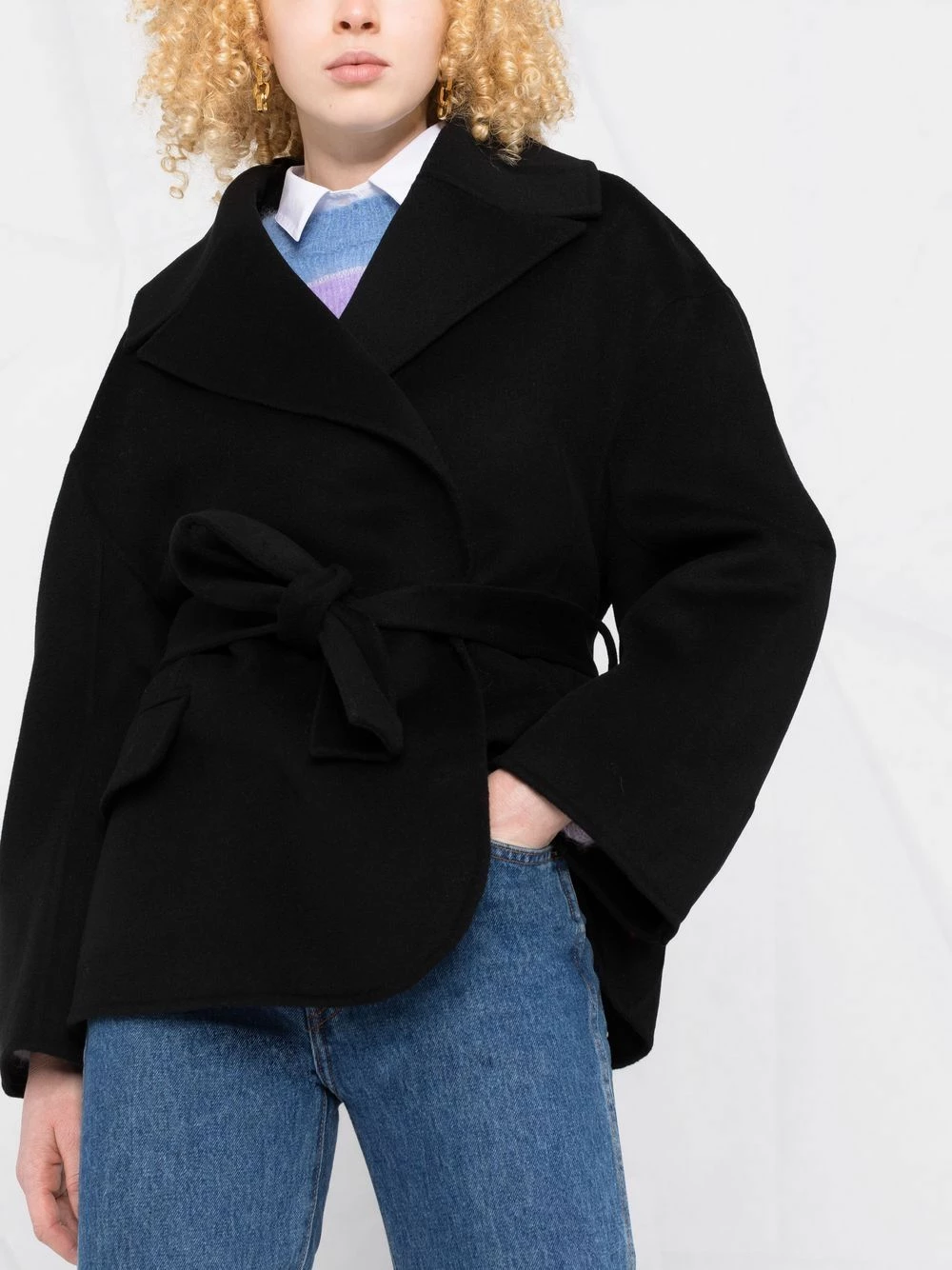 Maje Belted fitted coat single breasted coats of women 7 Maje belted fitted coat