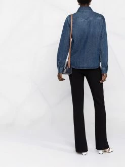 Maje bow-detail denim shirt