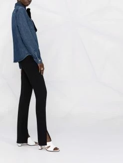 Maje bow-detail denim shirt