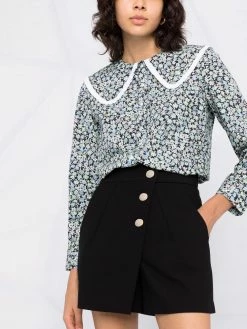 Maje bib-collar blouse