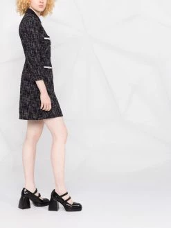 Maje embossed-button dress