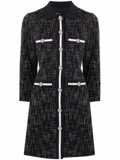 Maje embossed-button dress