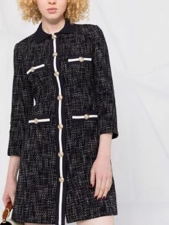 Maje embossed-button dress