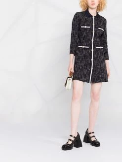 Maje embossed-button dress