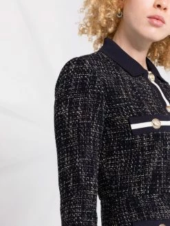 Maje embossed-button dress