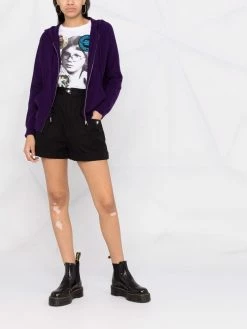 Maje zipped hooded cashmere cardigan