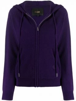 Maje zipped hooded cashmere cardigan