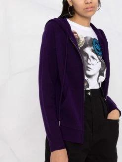 Maje zipped hooded cashmere cardigan