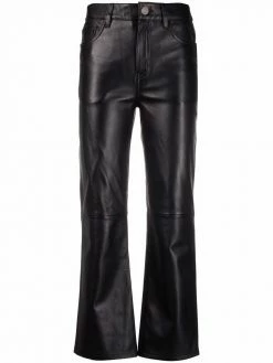 Maje high-waisted leather trousers