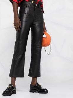 Maje High waisted leather trousers high waisted pants of women 12 Maje high-waisted leather trousers
