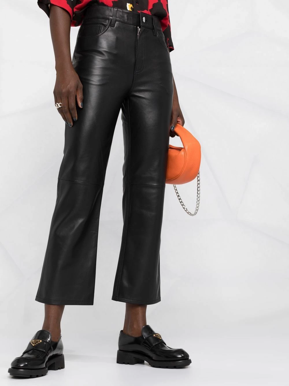 Maje High waisted leather trousers high waisted pants of women 7 Maje high-waisted leather trousers