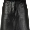 Maje horsebit-detail leather skirt