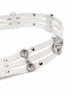 Maje floral-detail studded leather belt