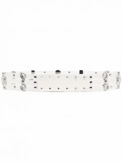 Maje floral-detail studded leather belt