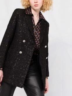 Maje sequin double-breasted blazer