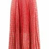 Maje monogram-print pleated midi skirt