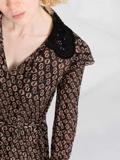 Maje monogram-print dress