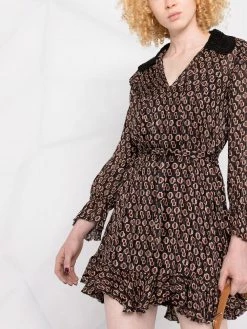 Maje monogram-print dress