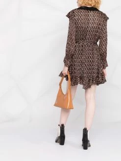 Maje monogram-print dress