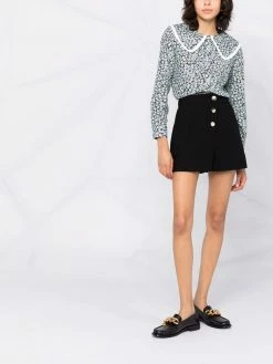 Maje asymmetric button-up shorts