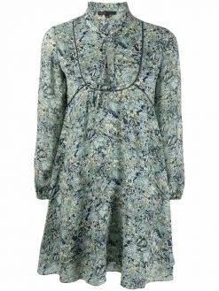 Maje bouquet-print long-sleeve dress