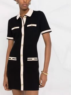 Maje contrast-trim knit dress