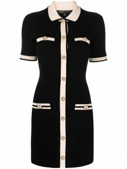 Maje contrast-trim knit dress