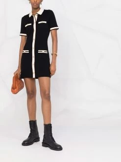 Maje contrast-trim knit dress