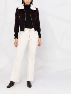 Maje plaid-check collared jacket