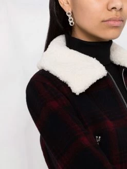 Maje plaid-check collared jacket