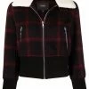 Maje plaid-check collared jacket