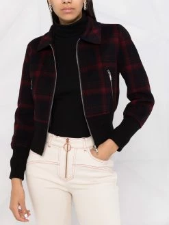 Maje plaid-check collared jacket