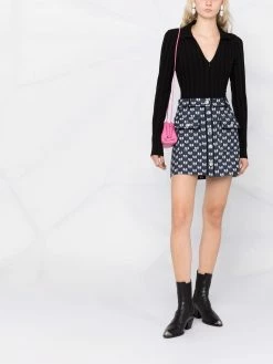 Maje bow print mini skirt