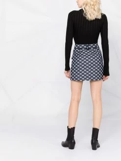 Maje bow print mini skirt
