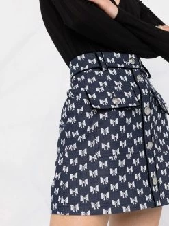 Maje bow print mini skirt